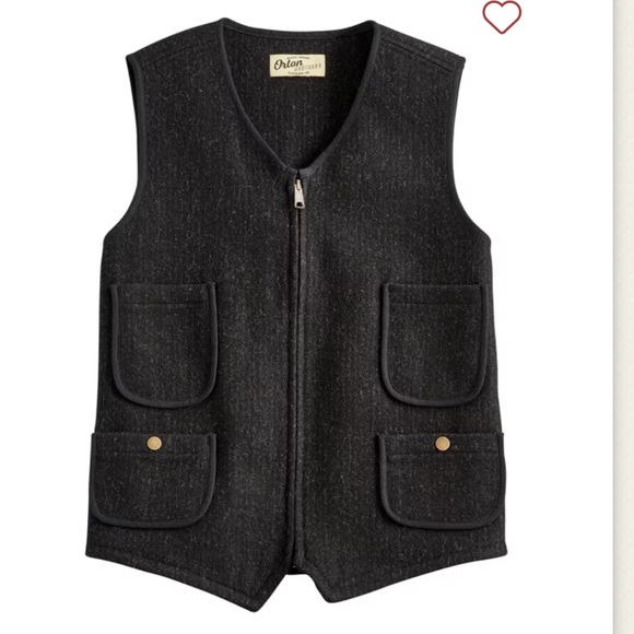 MENS Orton Brothers Clothing Co. Wool Utility Vest - Medium - Charcoal Stripe - Picture 11 of 12